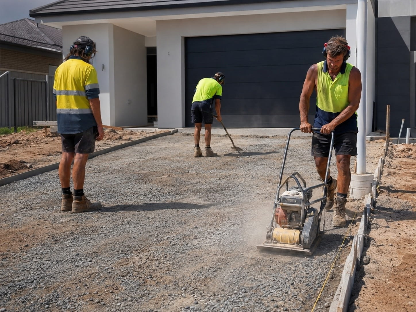 Perth driveway construction in progress by an experienced crew