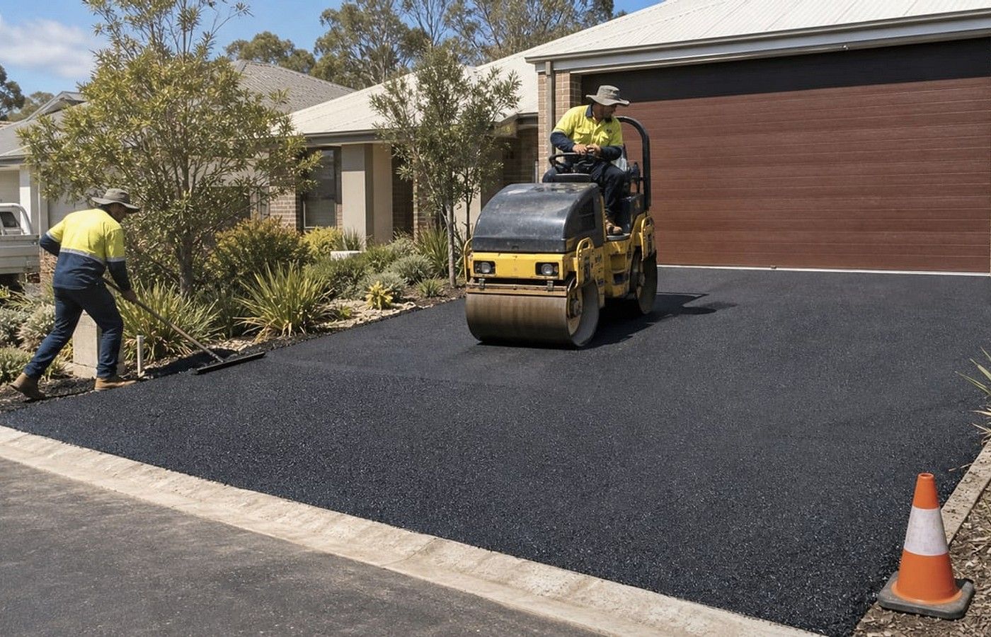 Asphalt Concrete benefits shown on a Perth outdoor works project