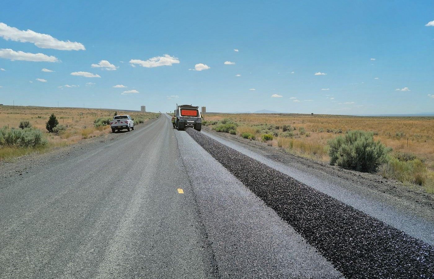 Asphalt Resurfacing worksite detail in a Western Australian setting